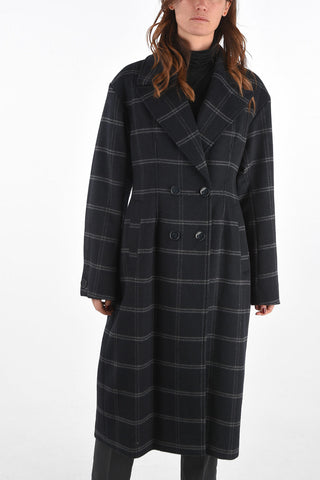 Windowpane Check DESTINY Double-breasted Coat