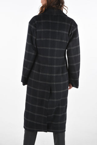 Windowpane Check DESTINY Double-breasted Coat