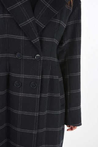Windowpane Check DESTINY Double-breasted Coat