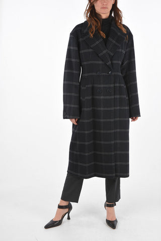 Windowpane Check DESTINY Double-breasted Coat