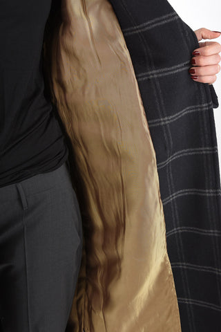 Windowpane Check DESTINY Double-breasted Coat