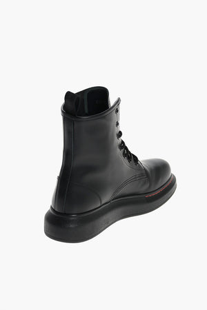 Lace Up HYBRID Combat Booties with Smooth Sole