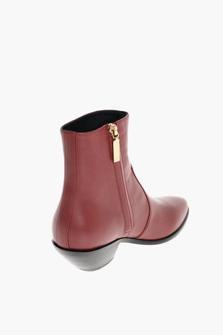 Leather Western Booties with Zip
