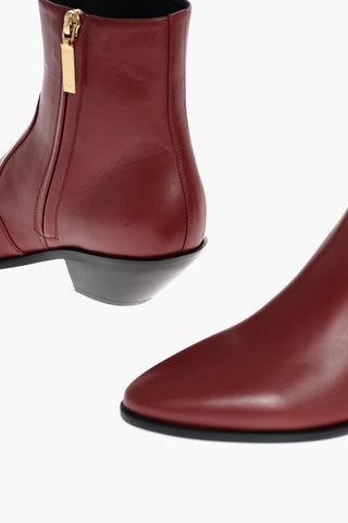 Leather Western Booties with Zip