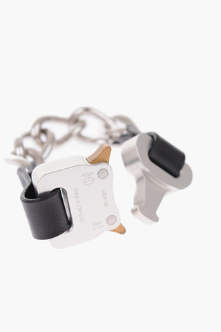 chain bracelet with leather details