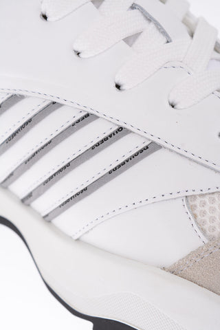 leather and fabric sneakers