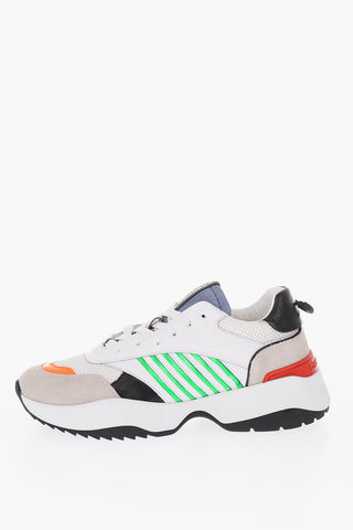 mesh and leather sneakers