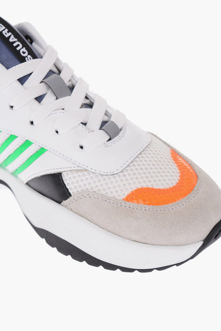 mesh and leather sneakers