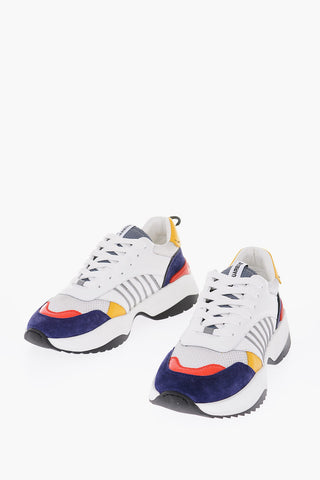 mesh and leather sneakers