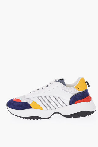 mesh and leather sneakers