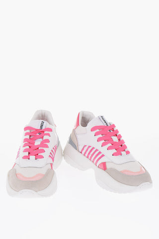 Leather and Fabric Sneakers