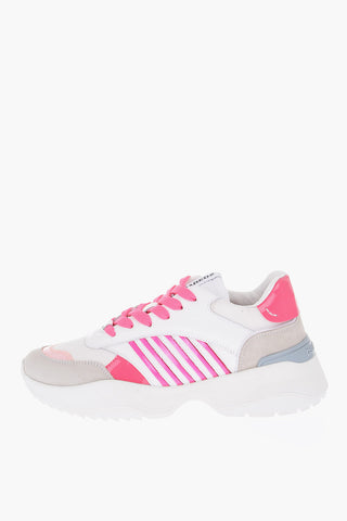 Leather and Fabric Sneakers