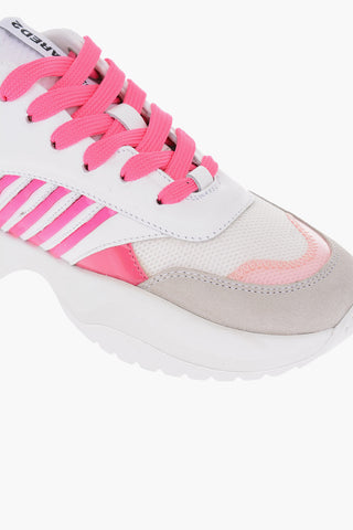 Leather and Fabric Sneakers