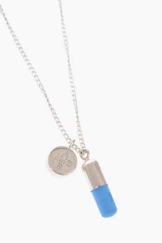 Silver necklace with pill pendant