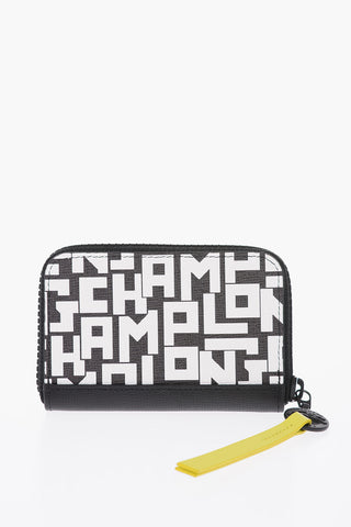 Leather wallet with zip closure
