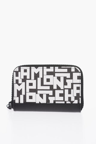 Leather wallet with zip closure