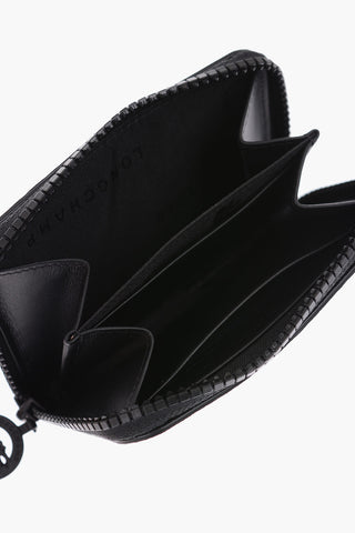 Leather wallet with zip closure