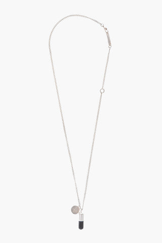 Silver necklace with pill pendant