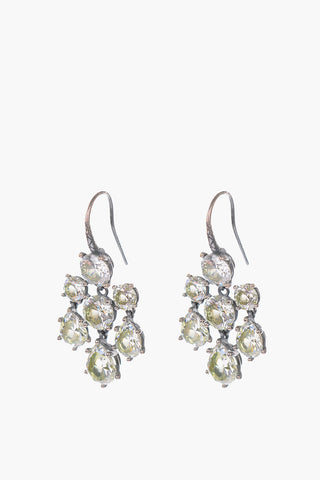 Silver Chandelier Earrings with Jewels