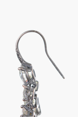 Silver Chandelier Earrings with Jewels
