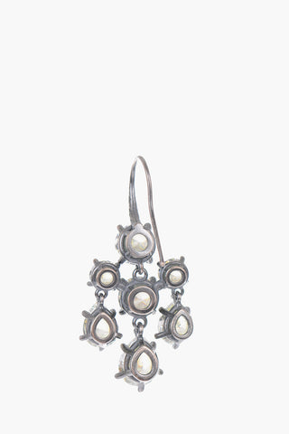 Silver Chandelier Earrings with Jewels