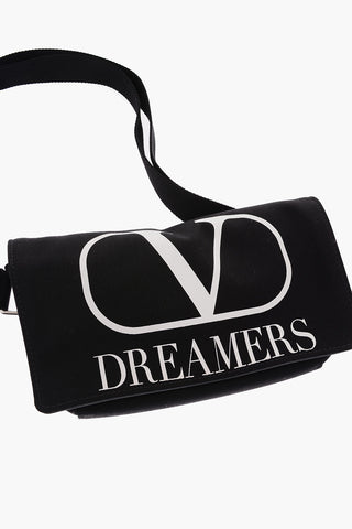 fabric dreamers printed belt bag with leather trimmings