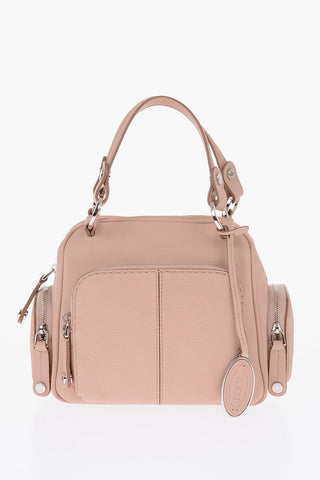 textured leather TBA bowler Bag with double handle