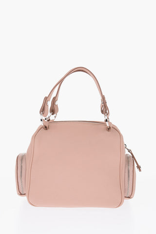 textured leather TBA bowler Bag with double handle