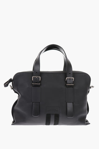 leather double handle BALZACO/20 Business bag with removable shoulder strap