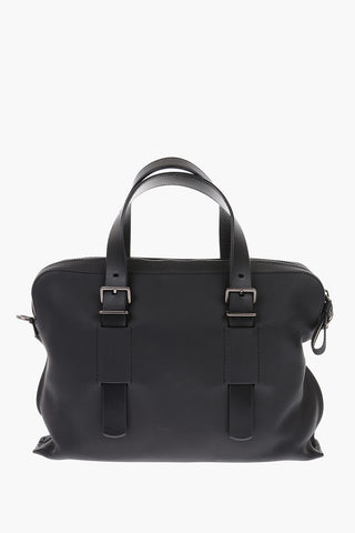 leather double handle BALZACO/20 Business bag with removable shoulder strap