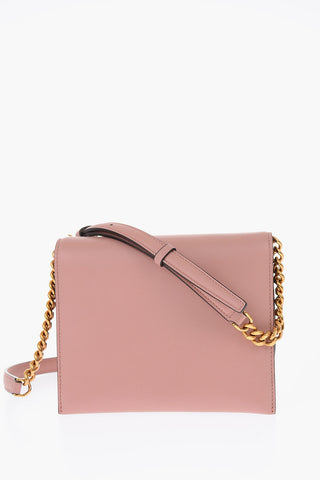 leather trifolio crossbody bag