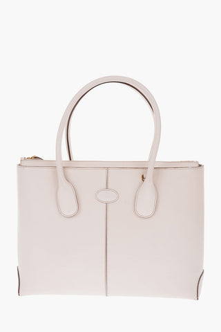 D-borsa media tote in pelle con doppio manico