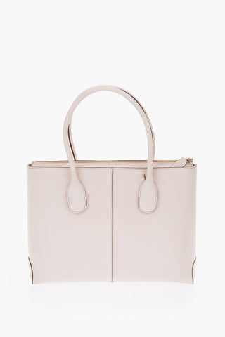 D-borsa media tote in pelle con doppio manico