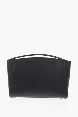 saffiano leather handbag with removable shoulder strap