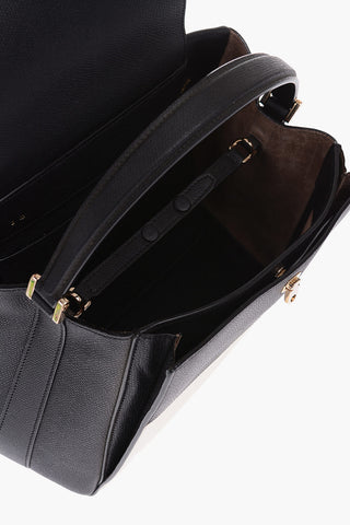 saffiano leather handbag with removable shoulder strap