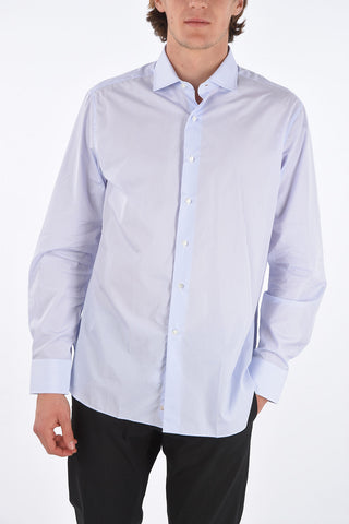 hairline striped spread collar shirt
