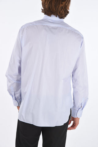 hairline striped spread collar shirt