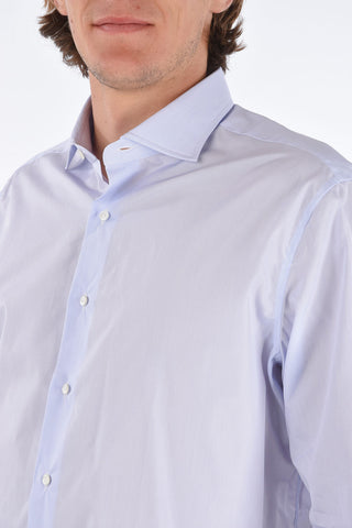 hairline striped spread collar shirt