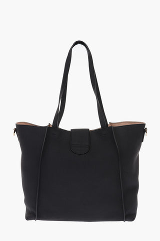 textured leather double T bag with removable shoulder strap