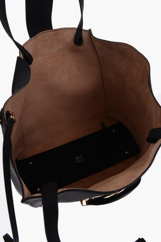 textured leather double T bag with removable shoulder strap