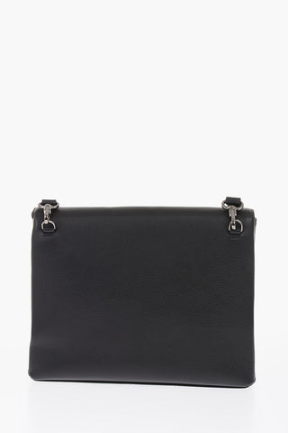 leather rhinestone embellished AGATA Clutch with removable shoulder strap