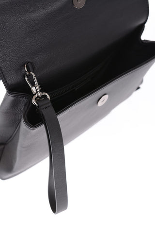 leather rhinestone embellished AGATA Clutch with removable shoulder strap