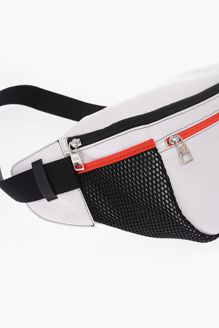 eco leather oversized belt bag with double zip