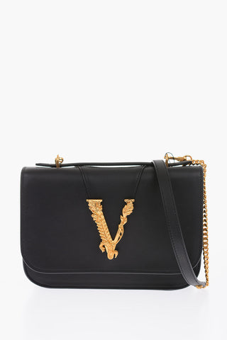 leather VIRTUS Shoulder bag wih detachable chain shoulder strap