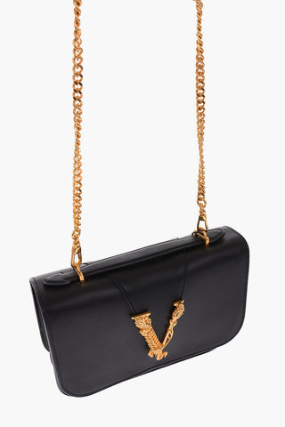 leather VIRTUS Shoulder bag wih detachable chain shoulder strap