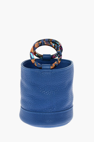 textured leather BONSAI Bucket Bag with removable shoulder strap