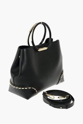 MICHAEL leather HERRON Tote with removable shoulder strap