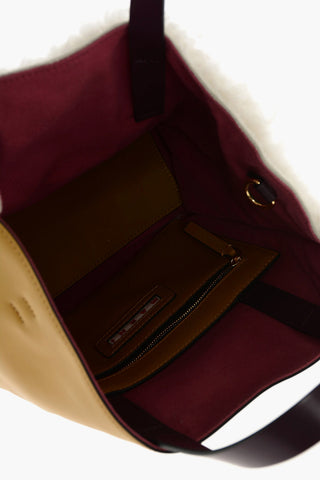 Shearling PANELLED tote bag with removable shoulder strap