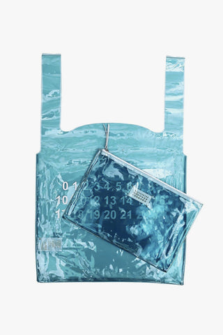 MM11 pvc clear tote bag with removable clutch inner