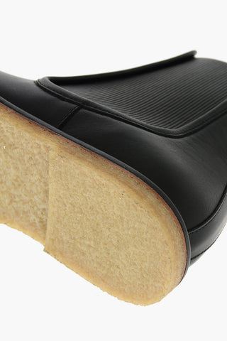 Leather Chelsea Booties with Contrasting Stitchings